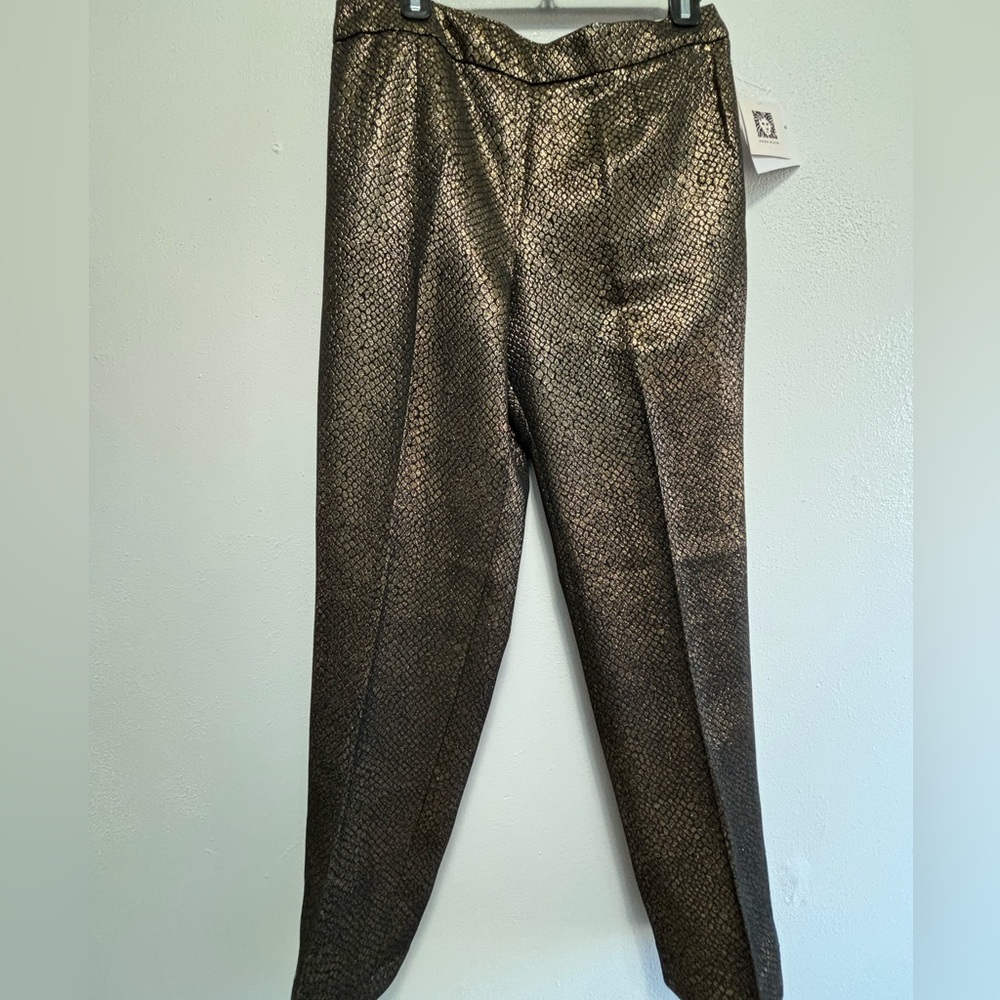 Anne Klein Black/Gold Straight leg dress pants size 6